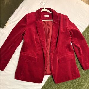 LOFT Rich Red Corduroy Blazer
